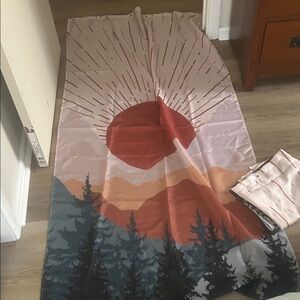 Sunset Mountain Forest Tapestry Wall Hanging